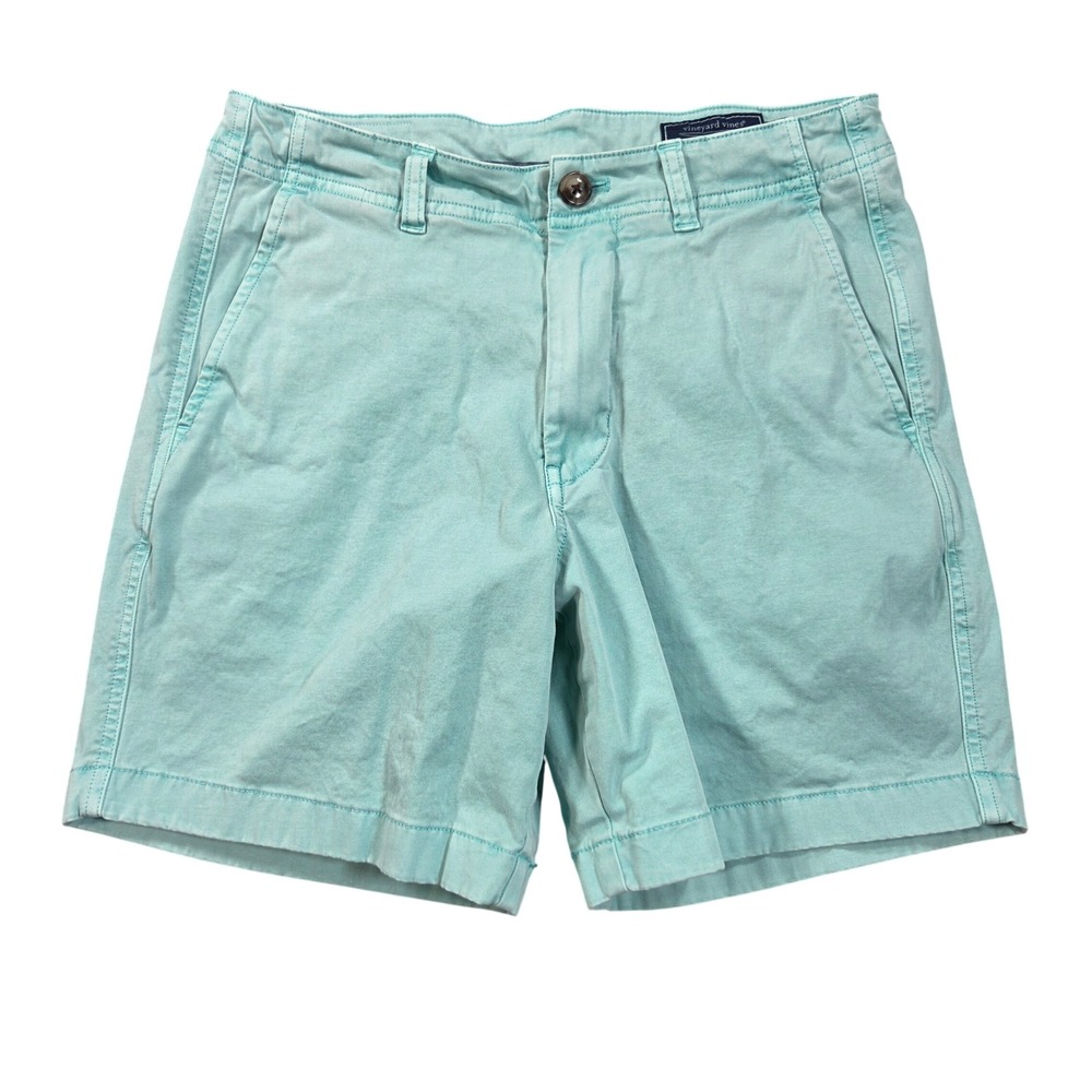 Vineyard Vines Island Shorts Mens 28 Aqua Green Chino Stretch Cotton 6.5 Inseam